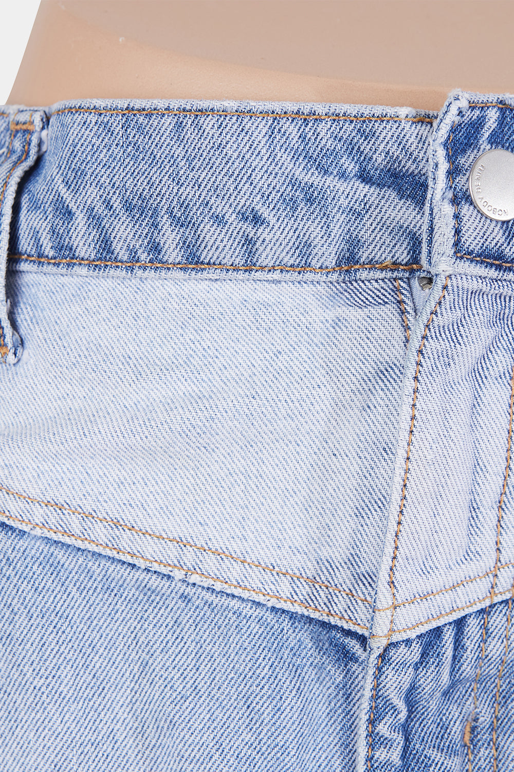 Nobody Denim Blue Two Tone High Rise Denim Skirt