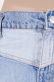 Nobody Denim Blue Two Tone High Rise Denim Skirt