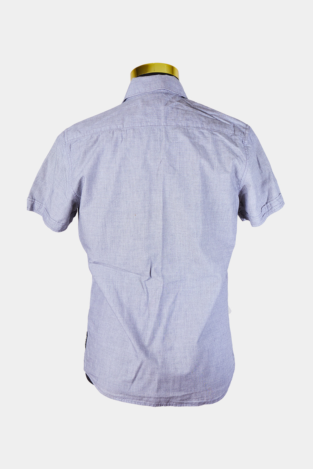 MOSSIMO Gray Chambray Button Down Short Sleeve Shirt