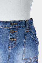 ROXY Mid Blue Pocket Detail Denim Skirt