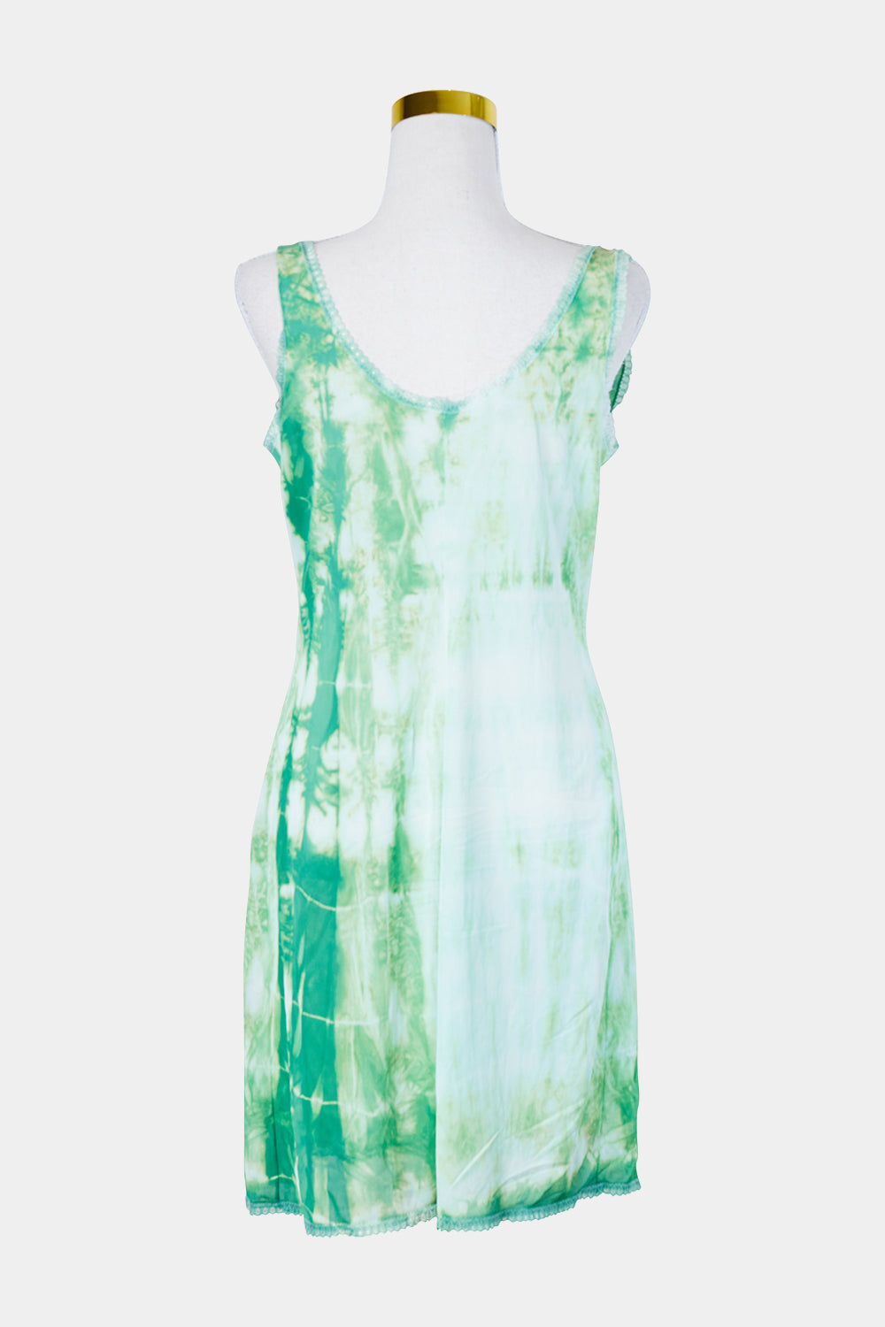 Assorted Brands Green Tie Dye Lace Detail Slip Dress