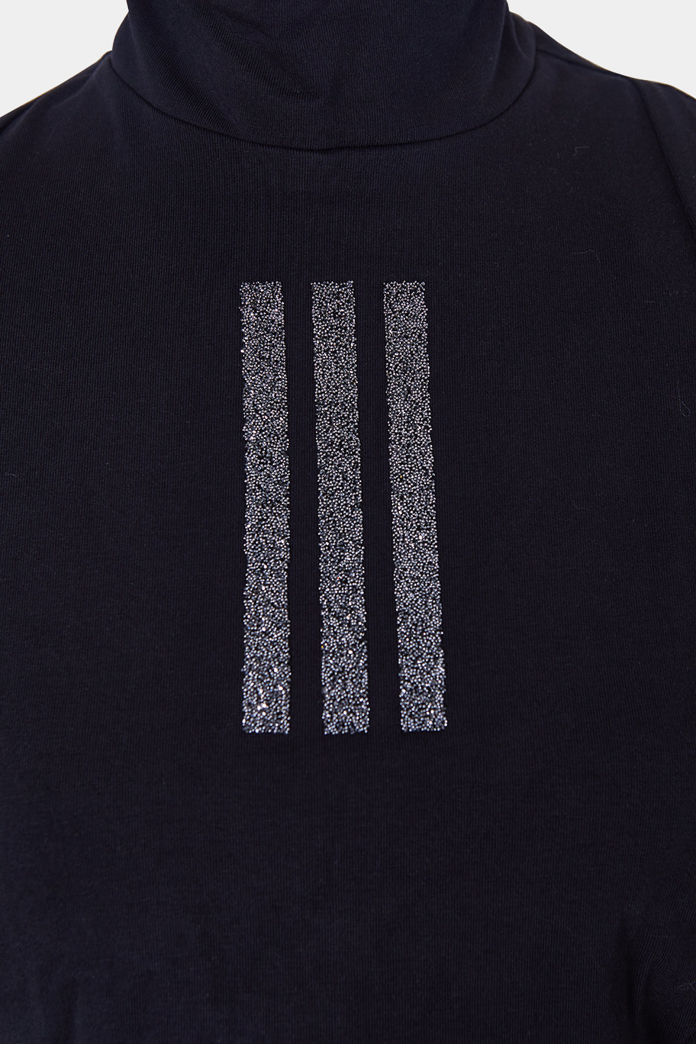 Adidas X Swarovski  Black Glitter Stripe Detail High Neck Long Sleeve Crop