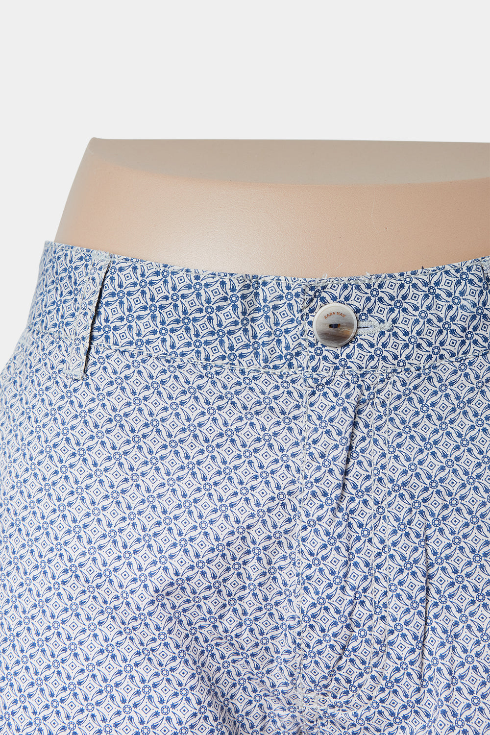 ZARA Blue and Off White Chino Short