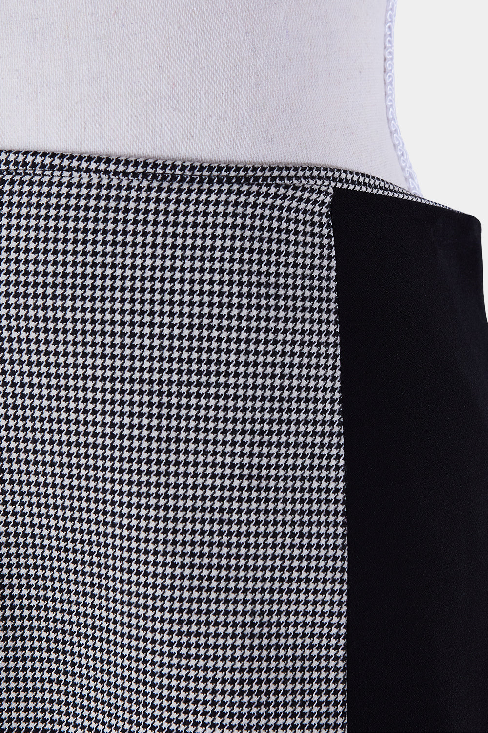 ZARA Black Herringbone Panel Pencil Skirt