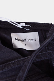 Abrand Jeans Black Denim Tie Back Crop Top