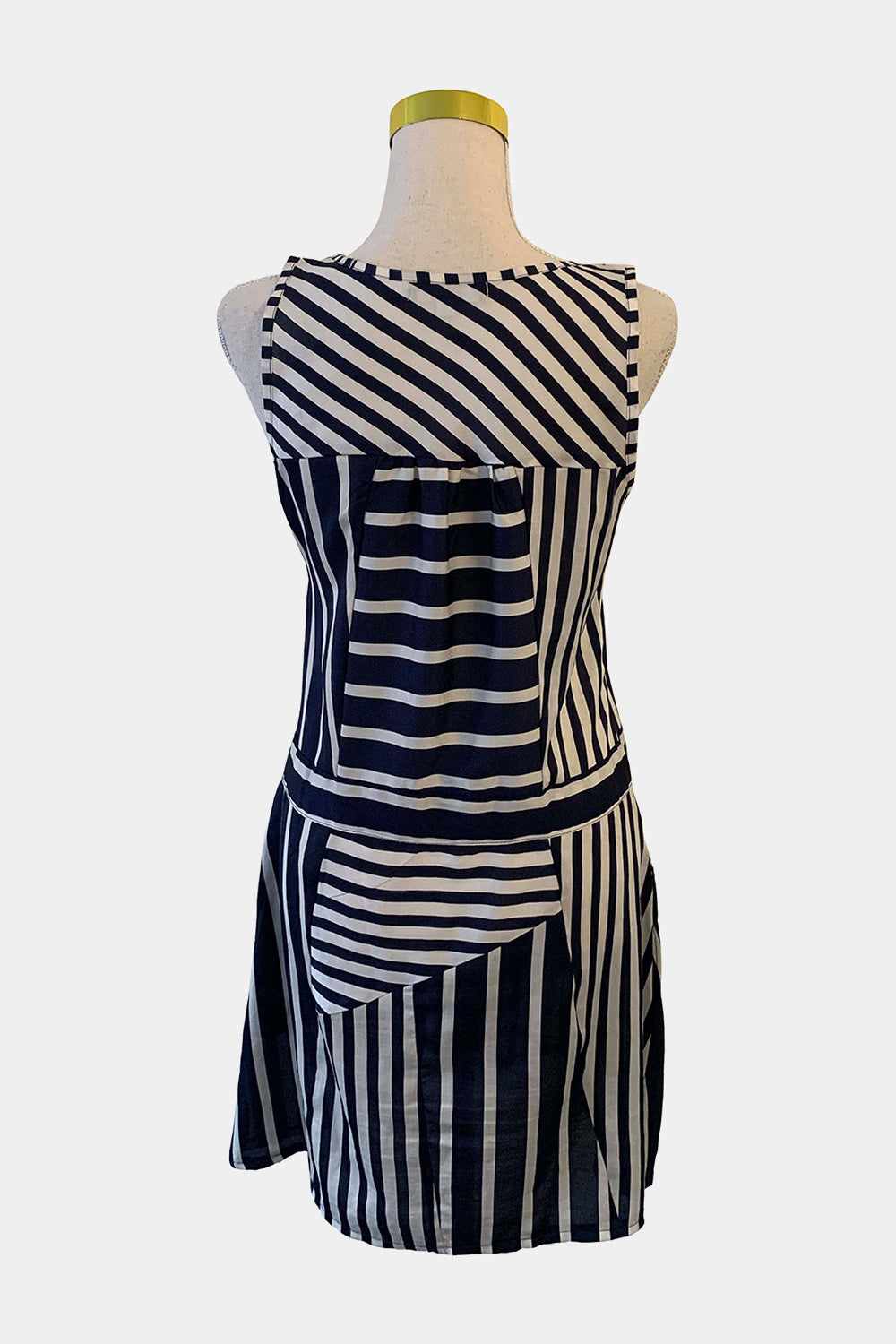 TEMT Navy Blue And Cream Dress