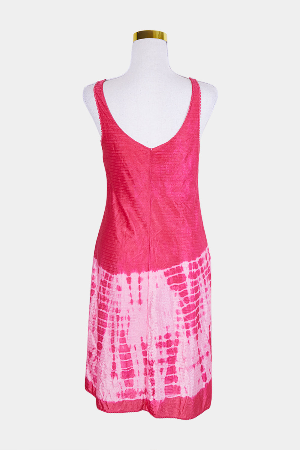 Assorted Brands Pink Mesh Detail Tie Dye Sun Dress