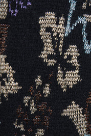 Neimon Marcus Black and Mixed Pattern Sparkle Thread Knit Sweater
