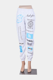 BABYBOO Grey Marle Printed Tracksuit Pants