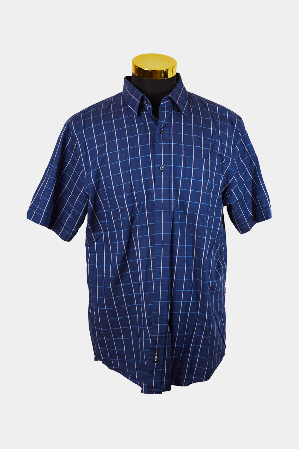 GAZMAN Blue Plaid Button Down Shirt