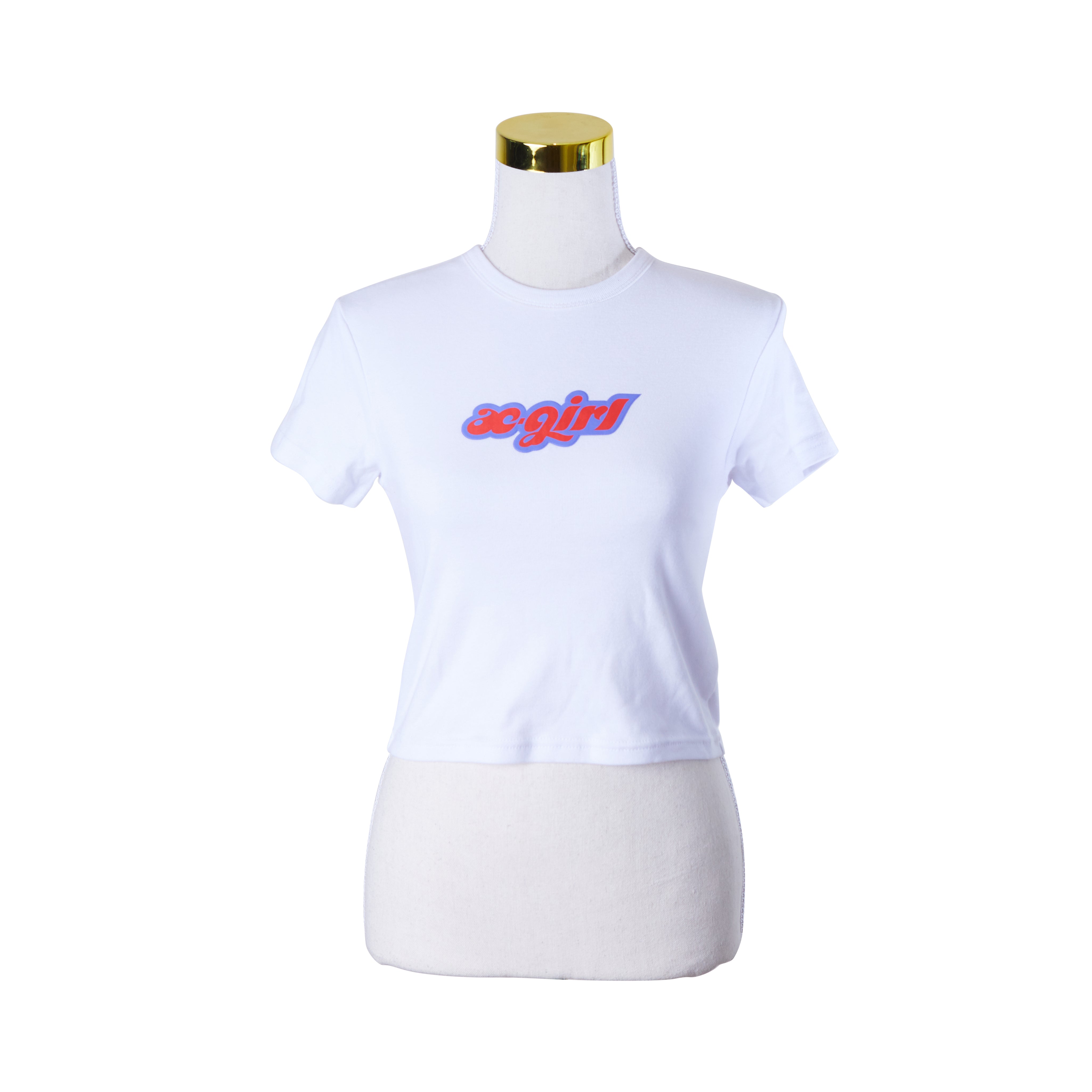 X-GIRL White Printed Crop T Shirt