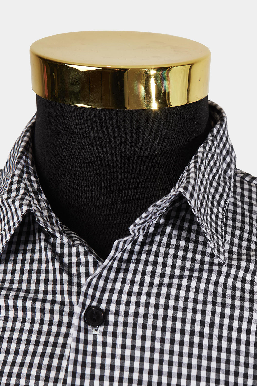 HFEUFR Black and White Check Button Down Shirt