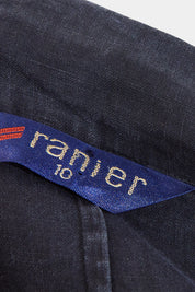 RANIER Black Beaded Linen Blazer
