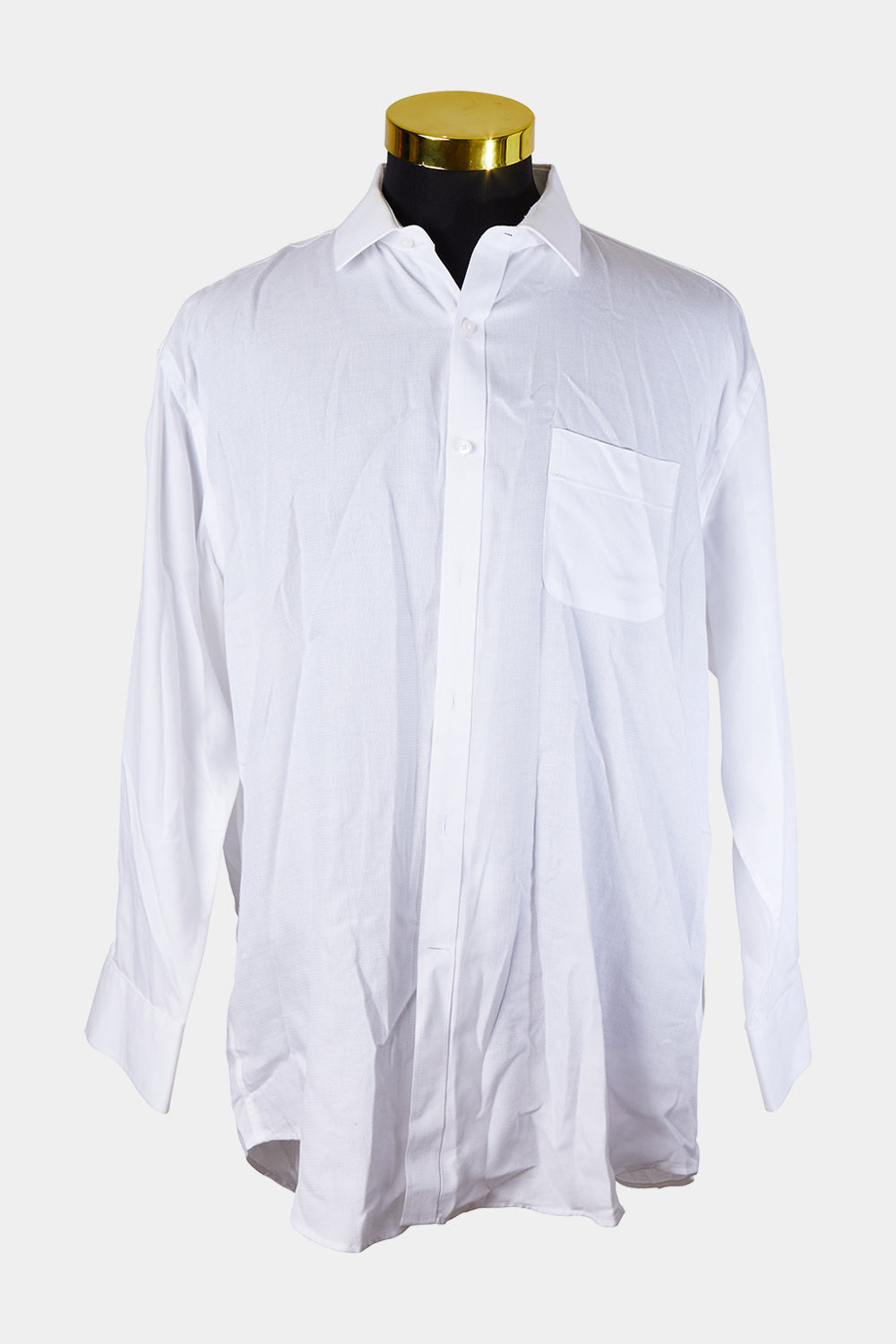 Van Heusen White Textured Button Down Shirt