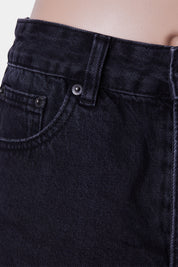GLASSONS Black High Waisted Denim Shorts