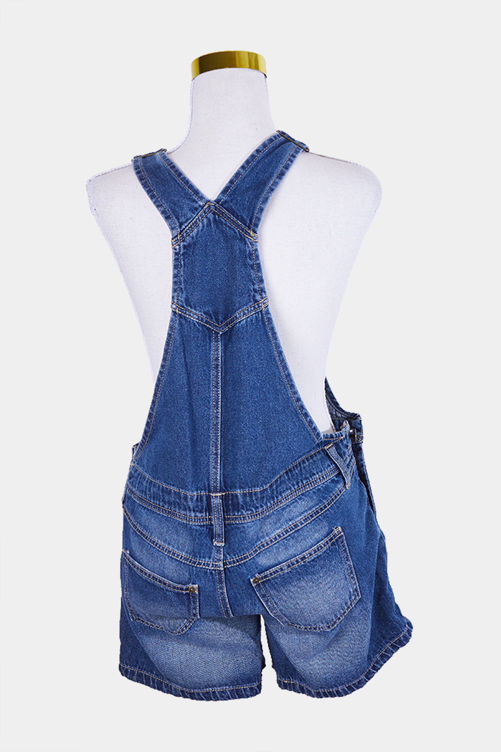 L.E.I Blue Denim Distressed Overalls
