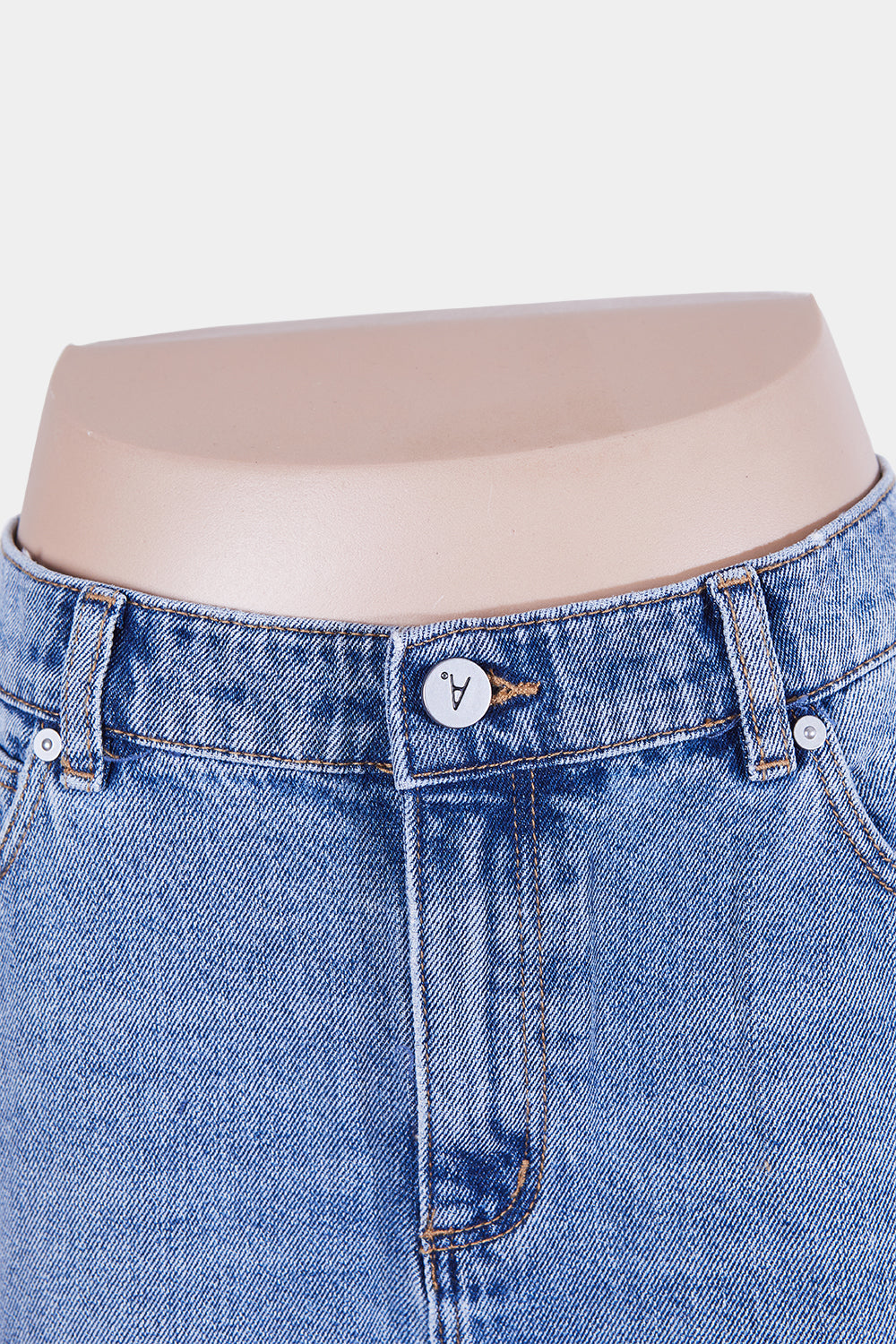 Abrand Jeans Blue Low Denim Maxi Skirt with Split
