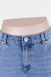 Abrand Jeans Blue Low Denim Maxi Skirt with Split