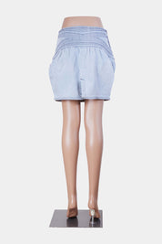 Sass And Bide Stitch Detail Denim Mini Skirt