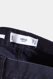 MNG Black High Waisted Button Fly Mom Jeans