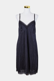 VASERETTE Black Lace Detail Slip Dress