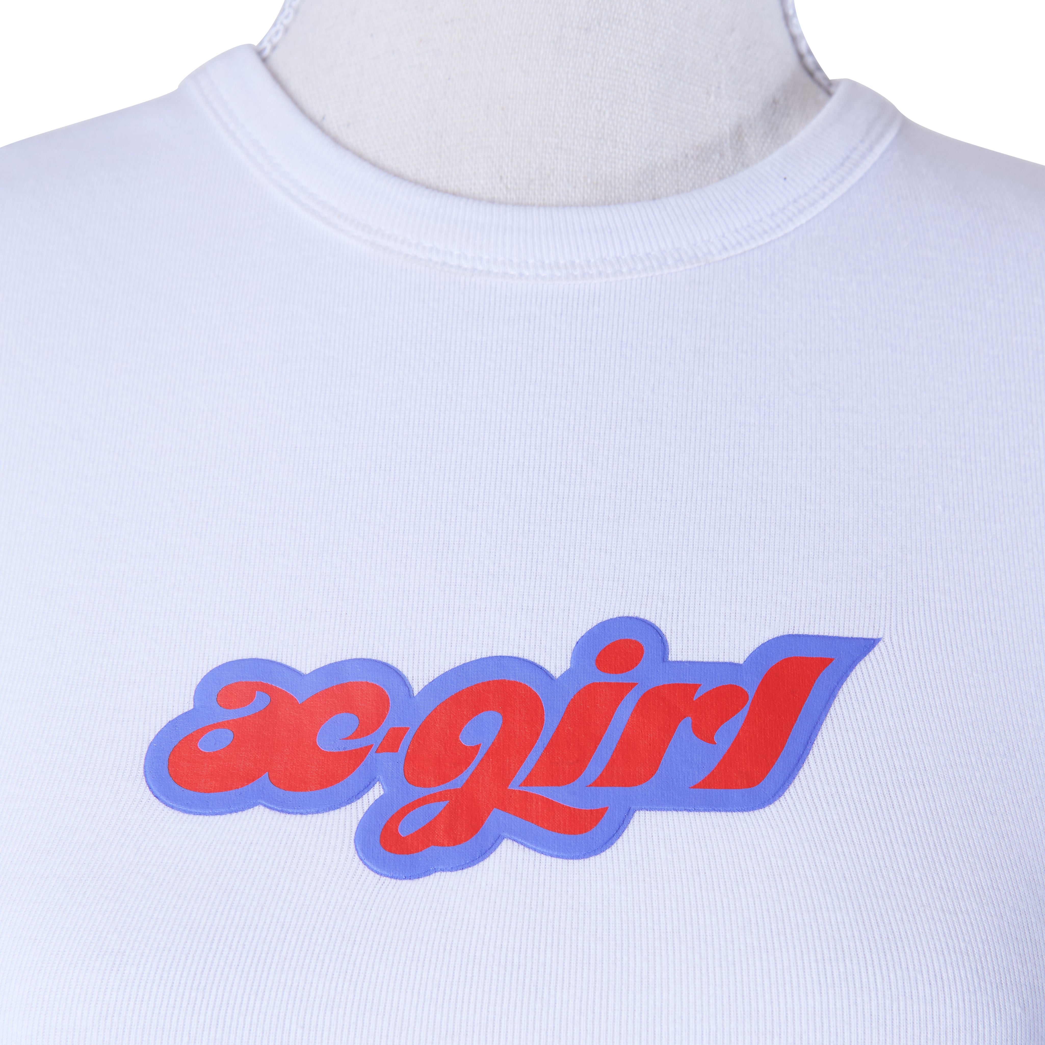 X-GIRL White Printed Crop T Shirt