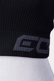 ARISE Black Ribbed Long Sleeve Crop Top