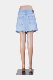 NOBODY Blue Distressed Denim Mini Skirt