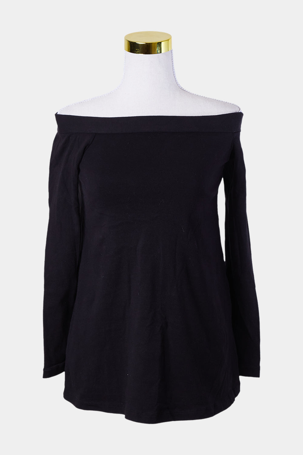 KOOKAI Black Off the Shoulder Long Sleeve Top