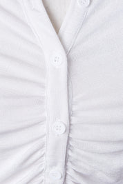 GLASSONS Whitte Ruched Front Collared Top