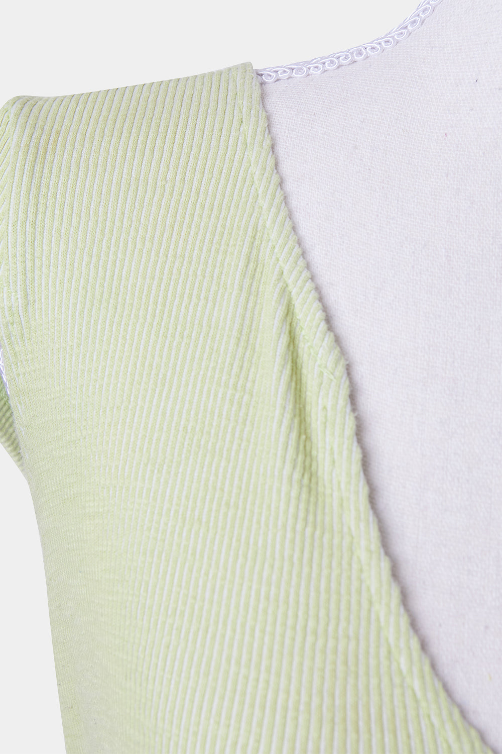 MOTEL Green V Neck Crop Top