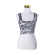 GLASSONS Black and White  Zebra Print Crop Top
