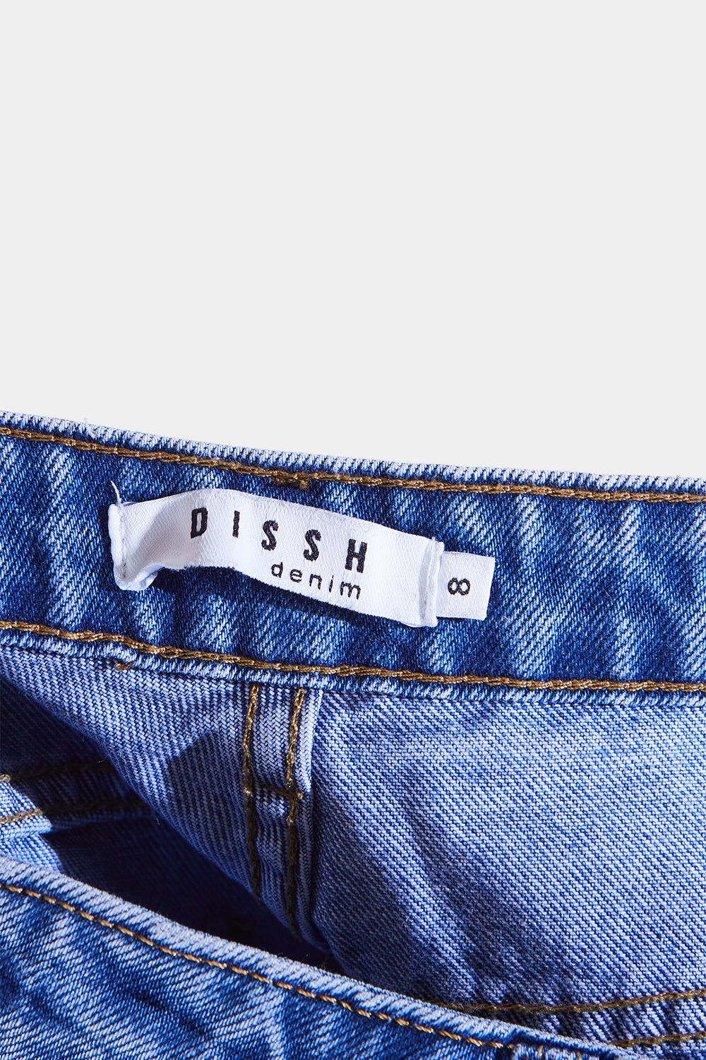 DISSH Blue High Waisted Pintuck Relaxed Jeans