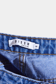 DISSH Blue High Waisted Pintuck Relaxed Jeans