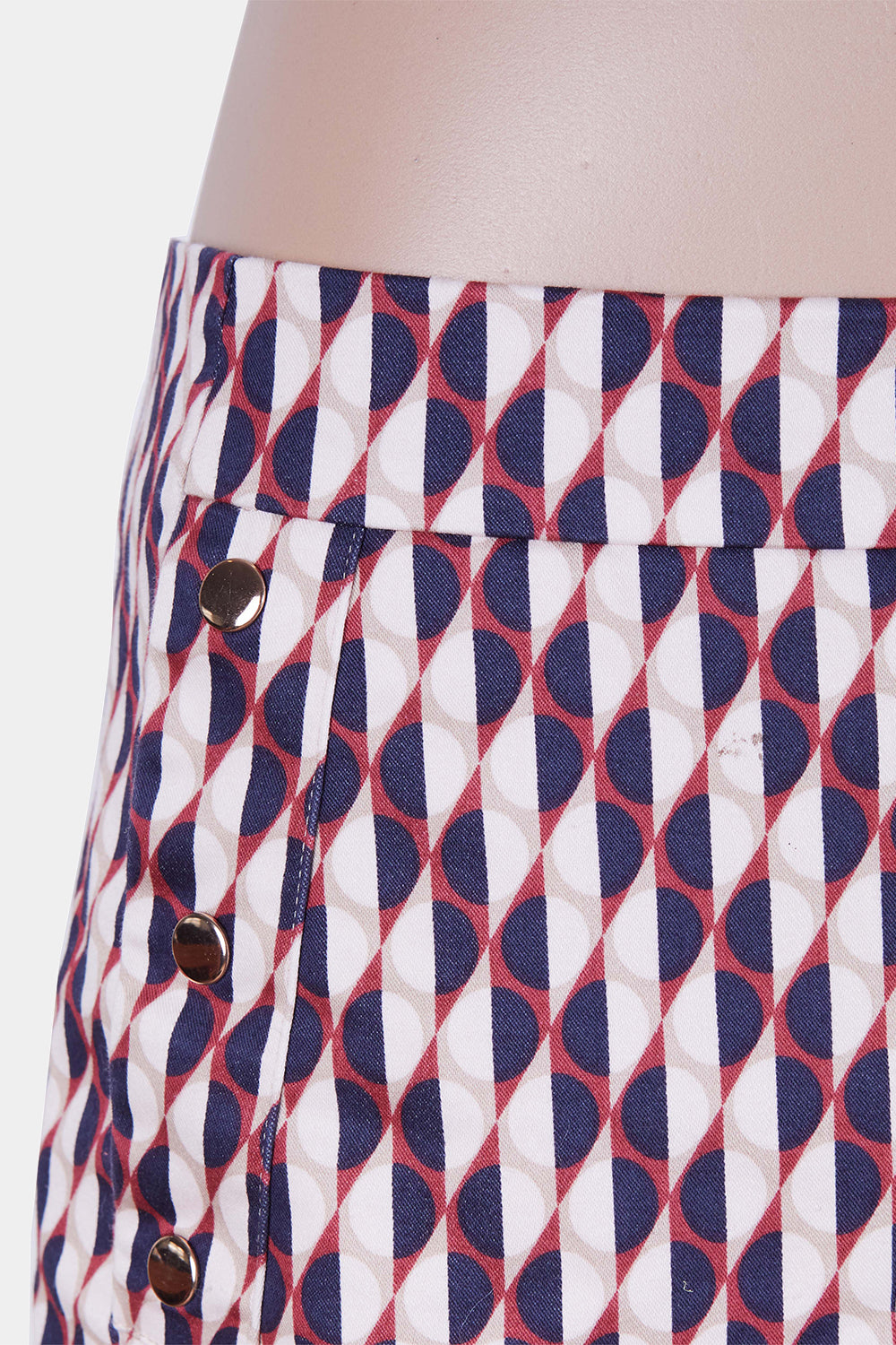 PREVIEW Red, Blue and Off White Pocket Detail Midi Skirt