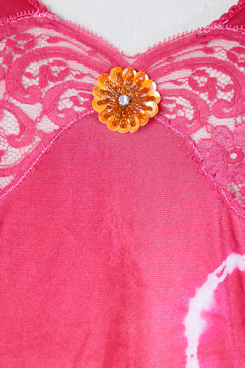 Assorted Brands Pink Lace Detail Slip Dress