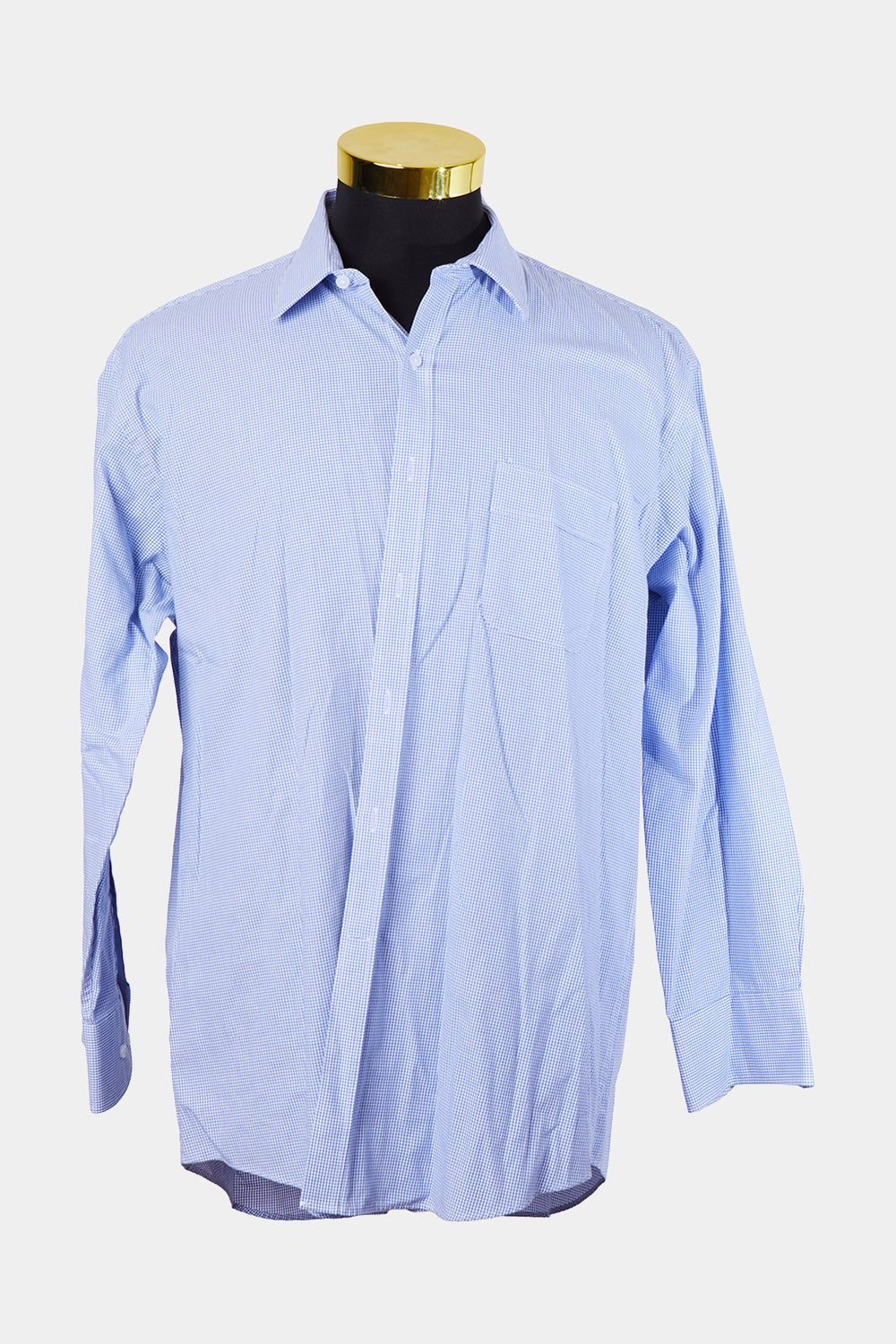 Van Heusen Blue and White Pattern Classic Relaxed Fit Button Down Shirt