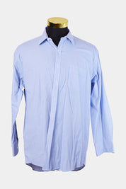 Van Heusen Blue and White Pattern Classic Relaxed Fit Button Down Shirt