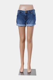 Baby Phat Blue Denim Shorts with Gold Button