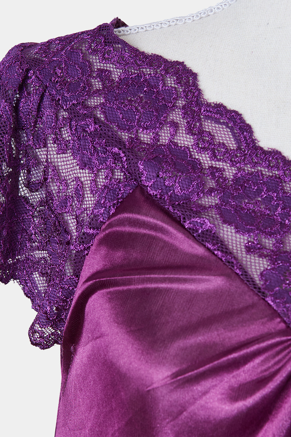 Assorted Brands Purple Lace Detail Slip Gown