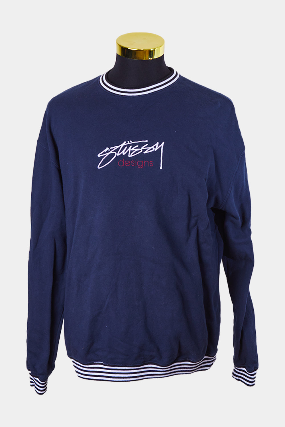 STUSSY Navy Ebroidered Logo Sweater