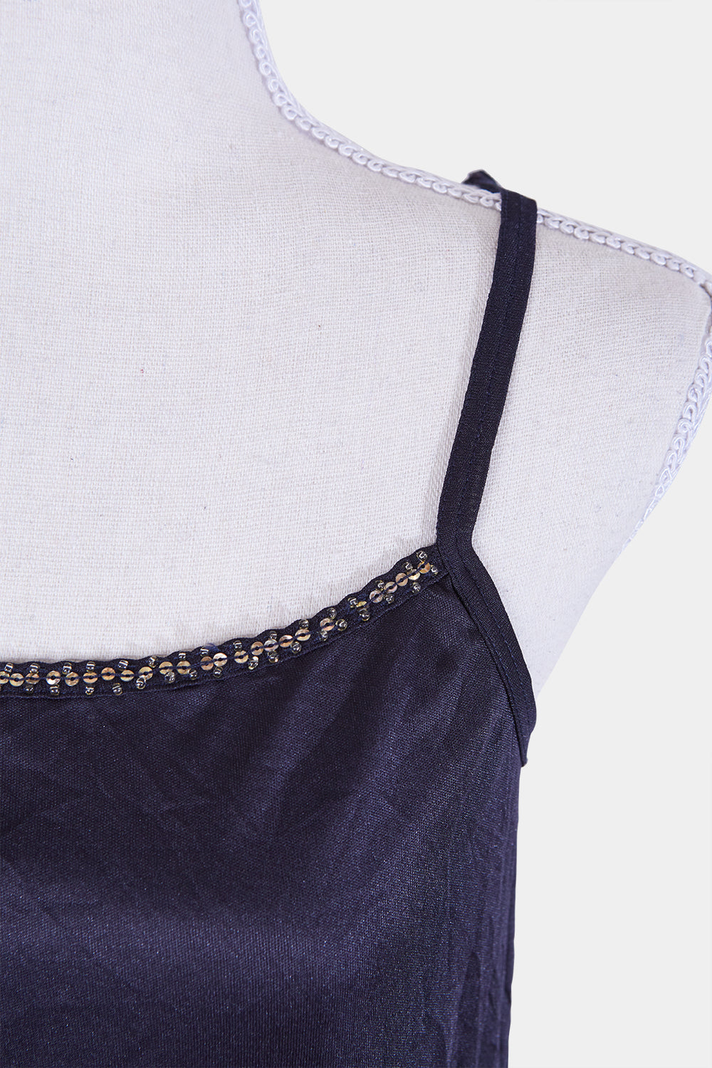 RPS Navy Sequin and Bead Trim Slip Dress