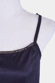 RPS Navy Sequin and Bead Trim Slip Dress
