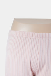 Nasty Gal Pale Pink Ribbed Kick Flare Pant