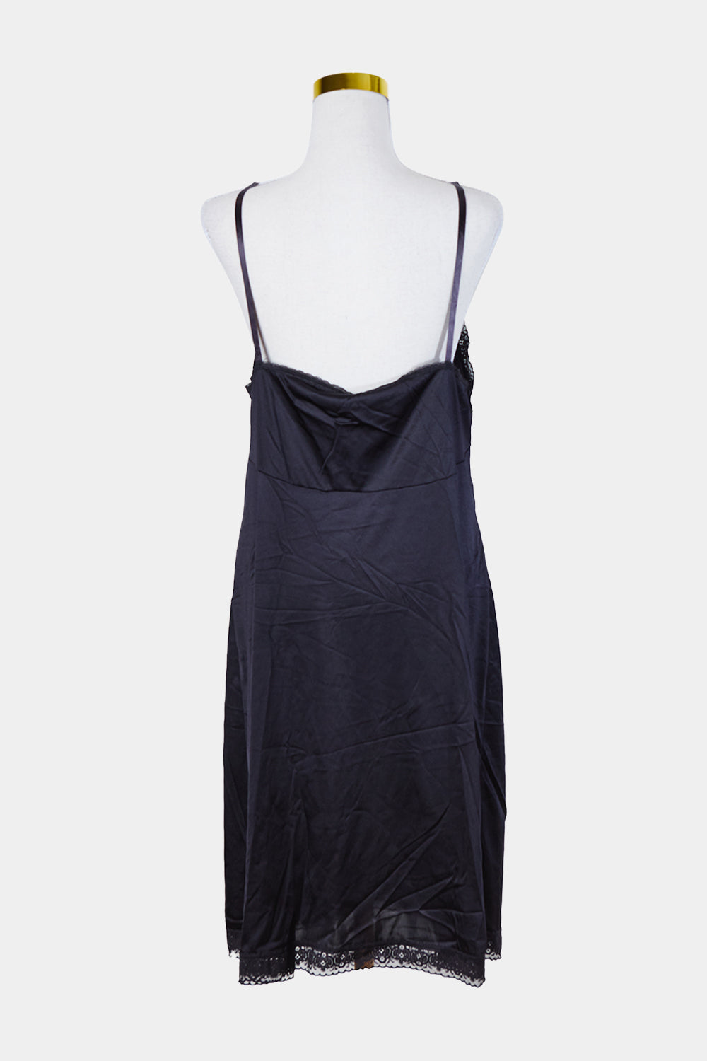 VASERETTE Black Lace Detail Slip Dress