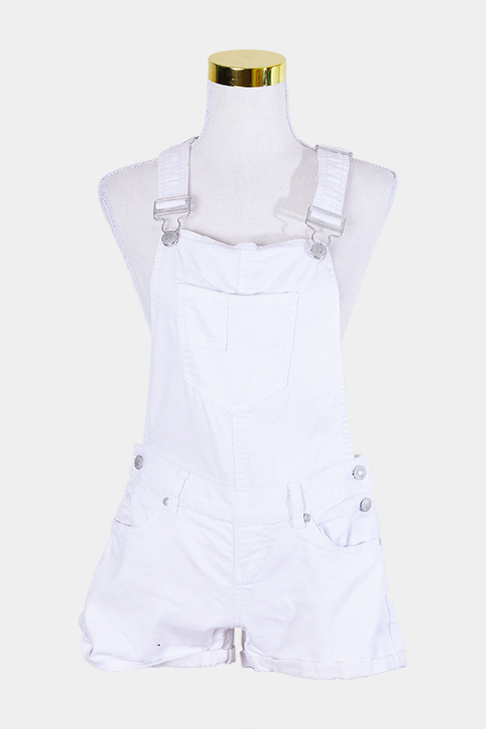 Blue Spice White Denim Overalls