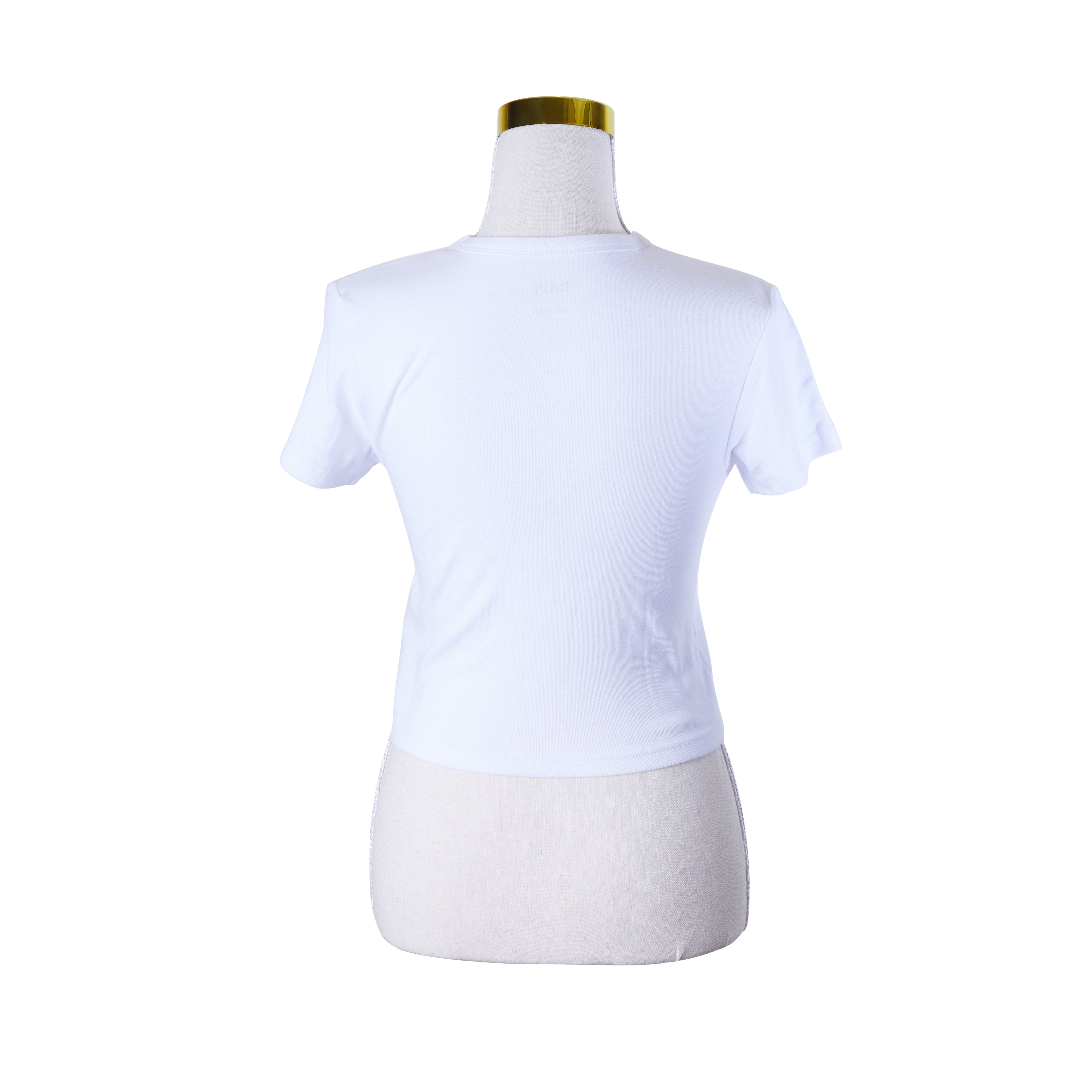 X-GIRL White Printed Crop T Shirt