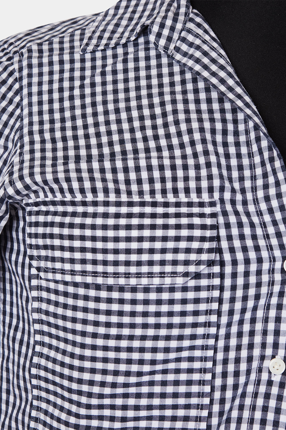 ZARA Black and White Gingham Pocket Detail Button Down Shirt