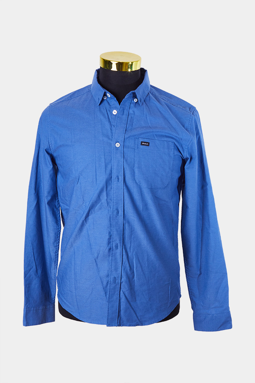 RVCA Blue Longsleeve Slim Fit Button Down Shirt