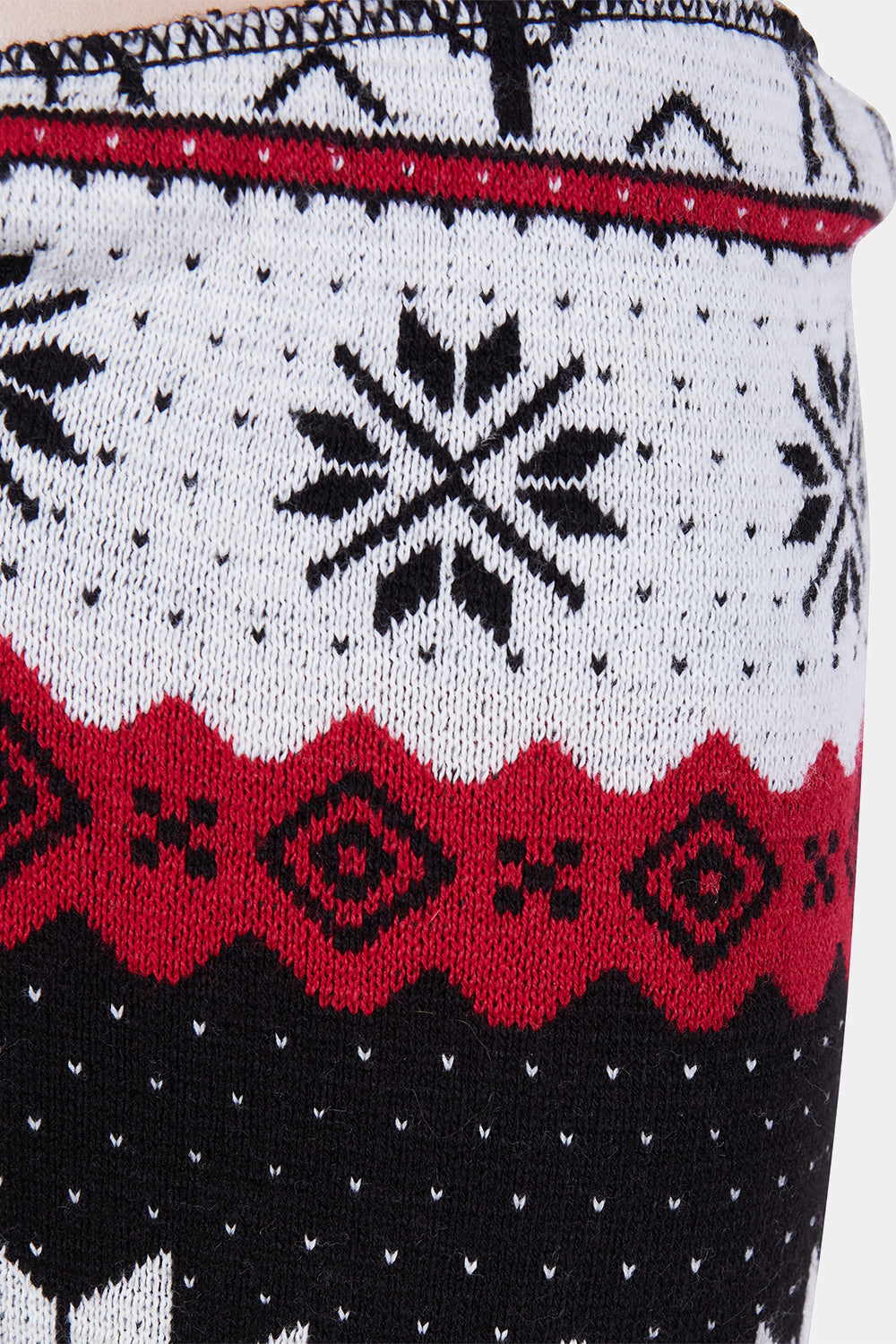 BOOHOO Black, Red and White Knitted Christmas Print Pants